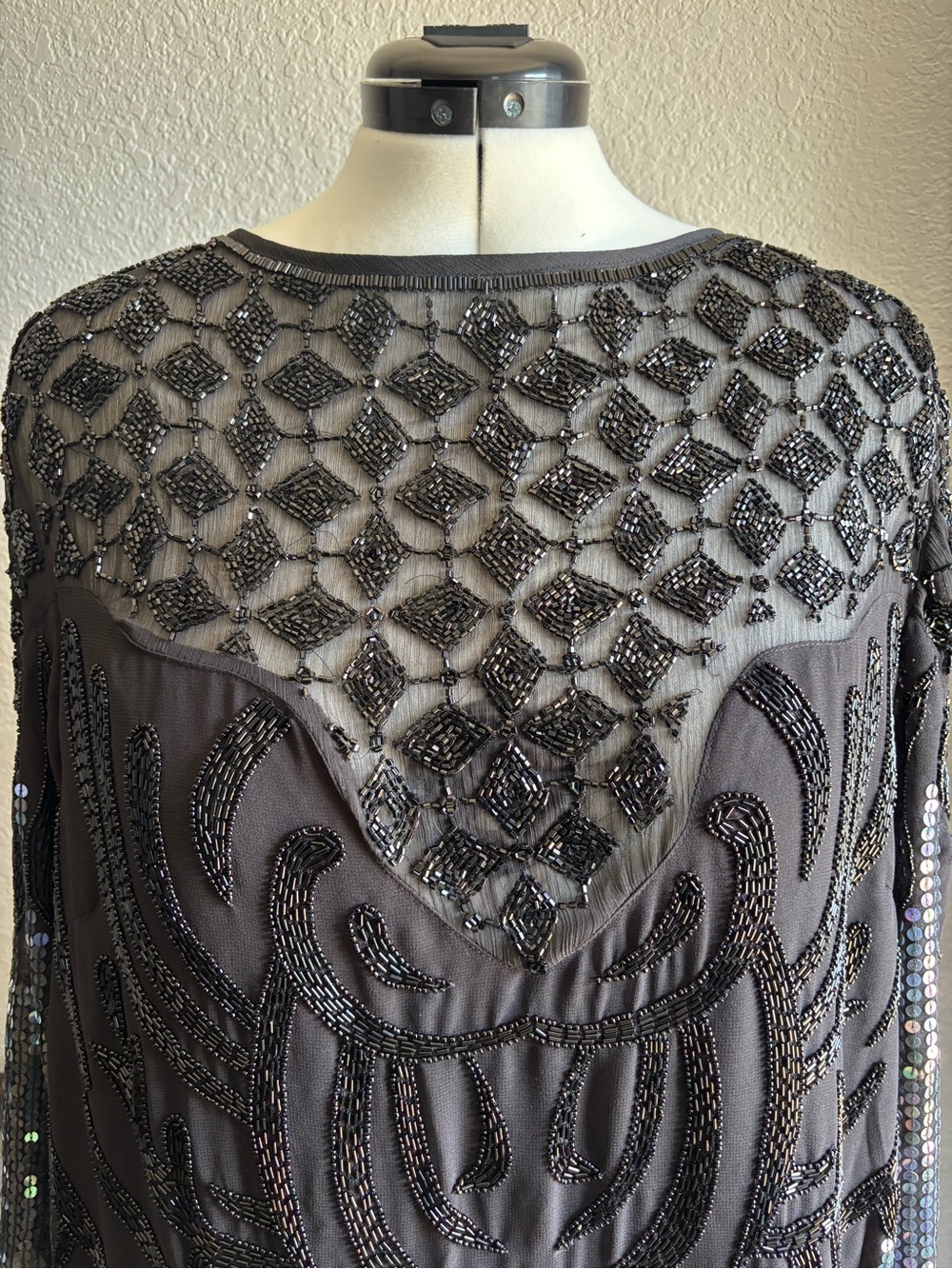 ASOS Black sequined Long Sleeve Evening Dress - Picture 3 of 10